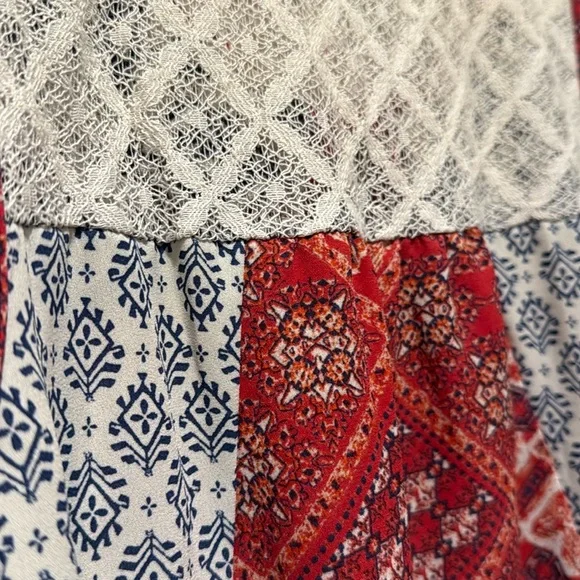 Bohemian Red and Blue Sleeveless Top - Picture 4 of 4